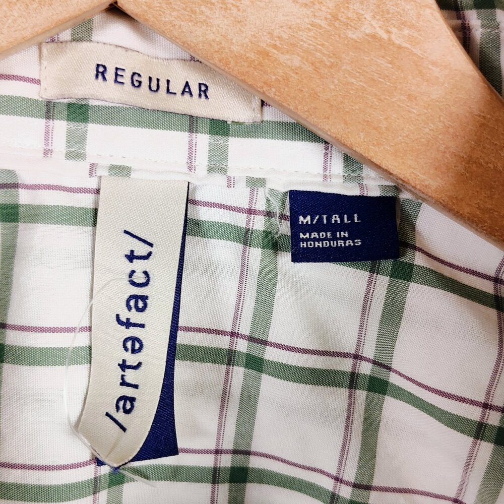 Artefact Regular Men's Medium Tall Plaid Button-Down Long Sleeve NWOT - Picture 5 of 8